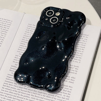 ELECTROPRIME For iPhone 15 Plus Wave Bubbles TPU Phone Case(Pearlescent Black)