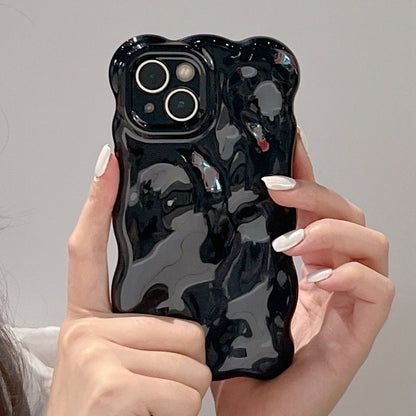ELECTROPRIME For iPhone 15 Plus Wave Bubbles TPU Phone Case(Pearlescent Black)