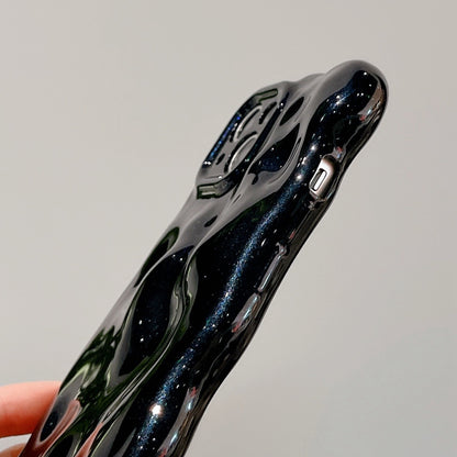 ELECTROPRIME For iPhone 15 Plus Wave Bubbles TPU Phone Case(Pearlescent Black)