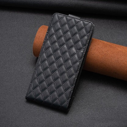 ELECTROPRIME For iPhone 15 Plus Diamond Lattice Vertical Flip Leather Phone Case(Black)