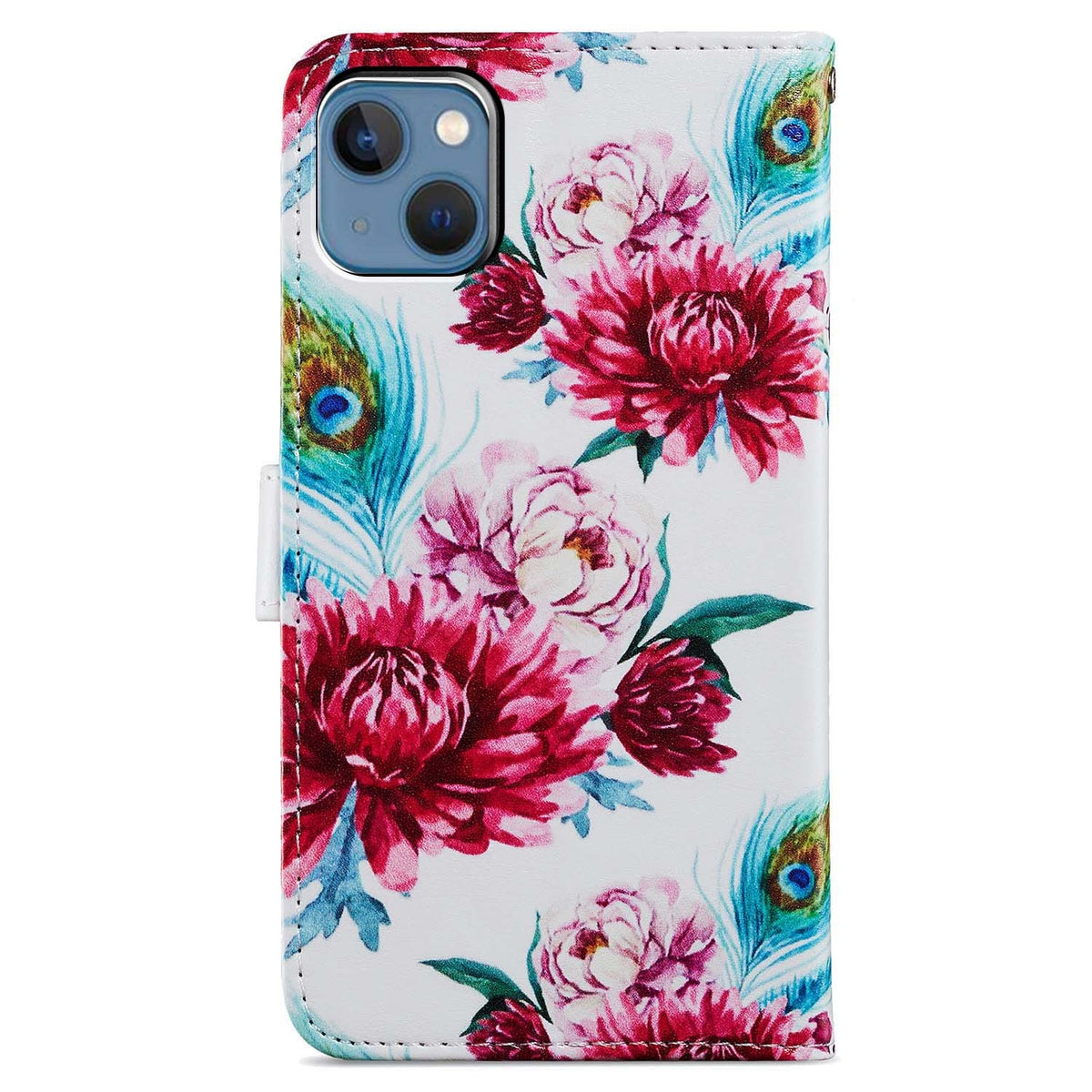 ELECTROPRIME For iPhone 15 Plus Colored Drawing Leather Phone Case(Peacock Flower)
