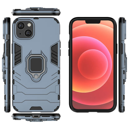 ELECTROPRIME For iPhone 15 Plus Shockproof PC + TPU Holder Phone Case(Navy Blue)
