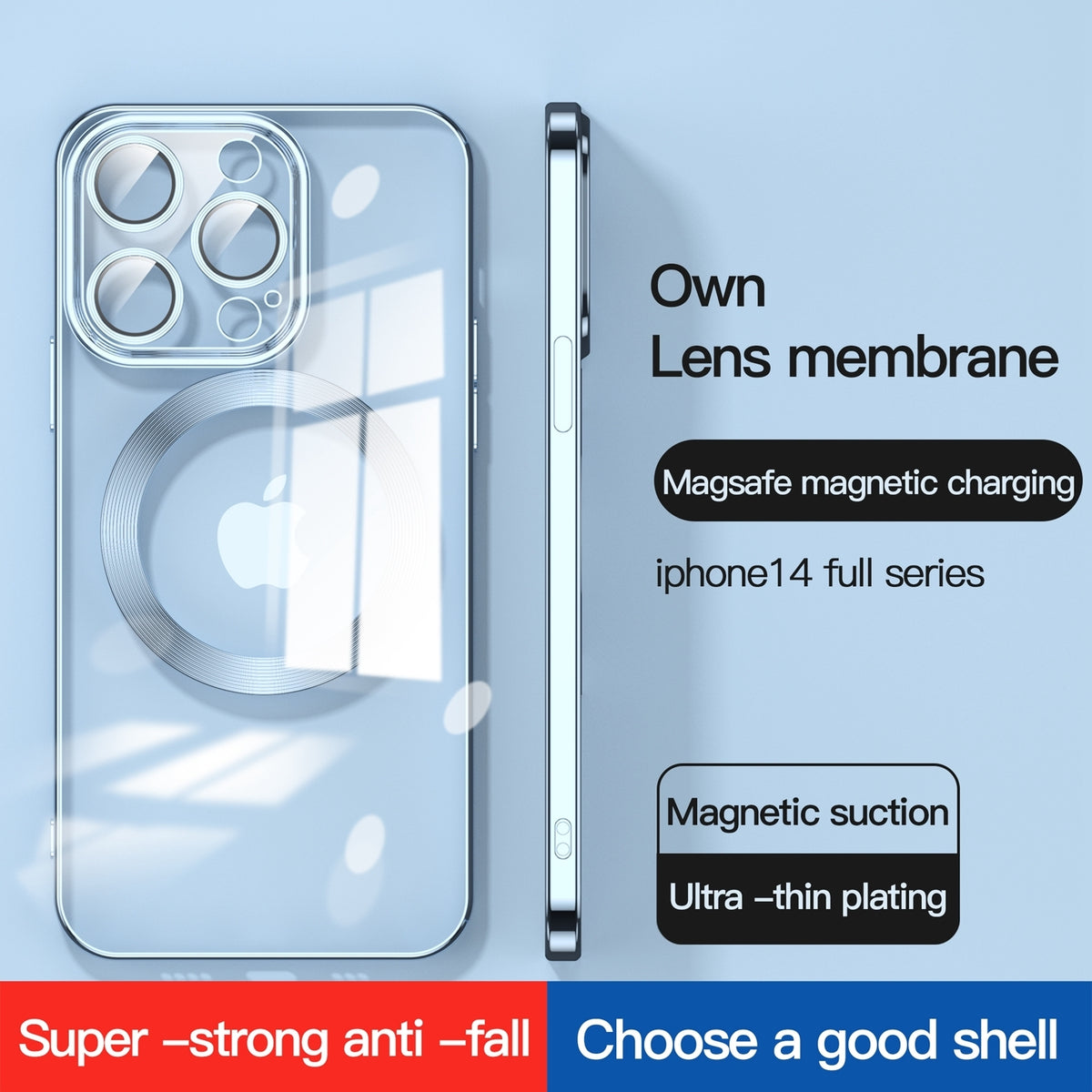 ELECTROPRIME For iPhone 15 Plus Lens Protector MagSafe Electroplated Phone Case(Deep Purple)