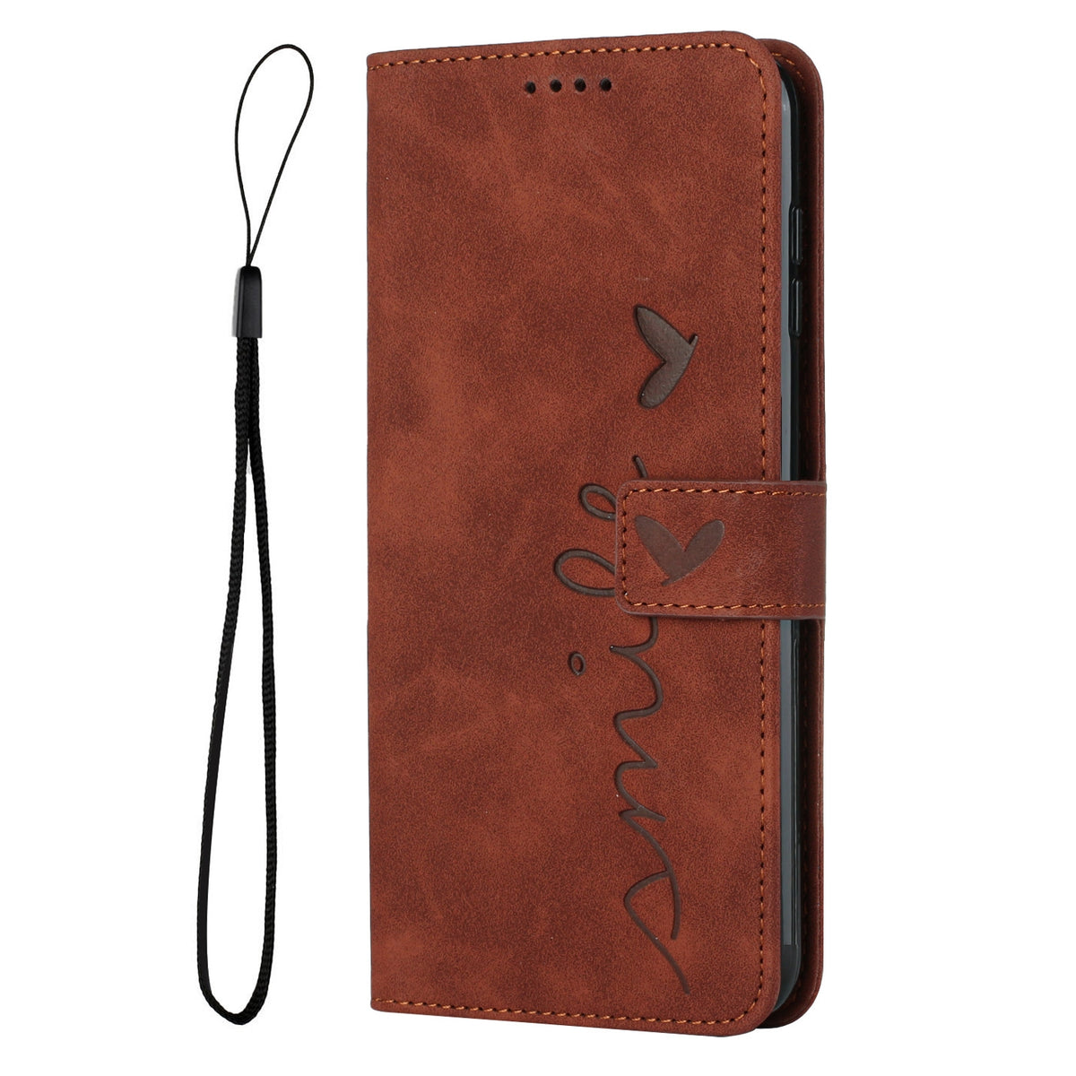 ELECTROPRIME For iPhone 15 Skin Feel Heart Pattern Leather Phone Case(Brown)