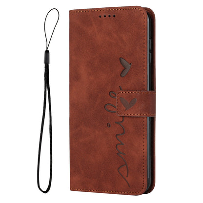 ELECTROPRIME For iPhone 15 Skin Feel Heart Pattern Leather Phone Case(Brown)