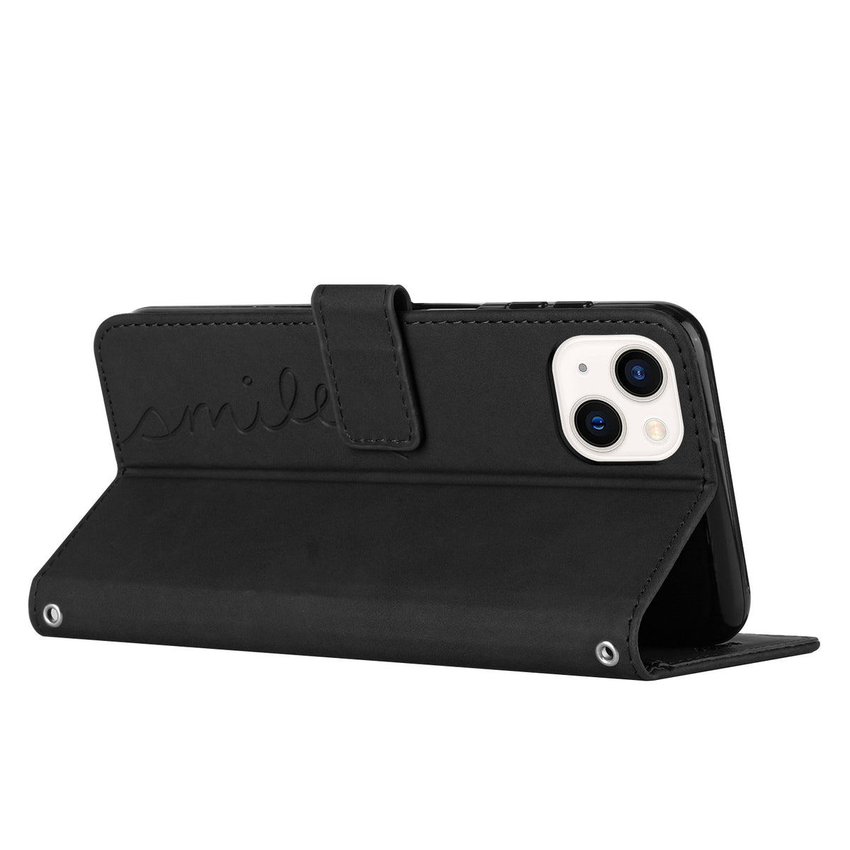 ELECTROPRIME For iPhone 15 Skin Feel Heart Pattern Leather Phone Case(Black)