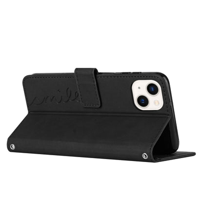 ELECTROPRIME For iPhone 15 Skin Feel Heart Pattern Leather Phone Case(Black)