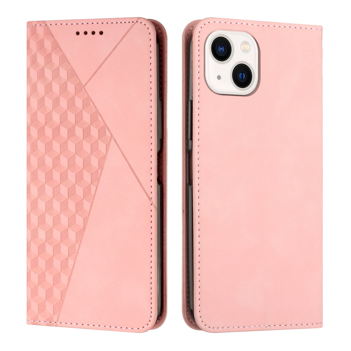 ELECTROPRIME For iPhone 15 Diamond Splicing Skin Feel Magnetic Leather Phone Case(Rose Gold)
