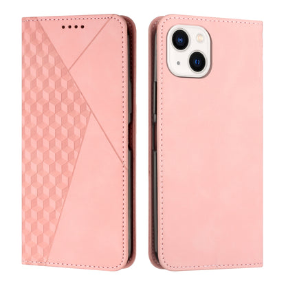 ELECTROPRIME For iPhone 15 Diamond Splicing Skin Feel Magnetic Leather Phone Case(Rose Gold)
