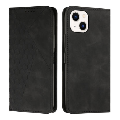 ELECTROPRIME For iPhone 15 Diamond Splicing Skin Feel Magnetic Leather Phone Case(Black)