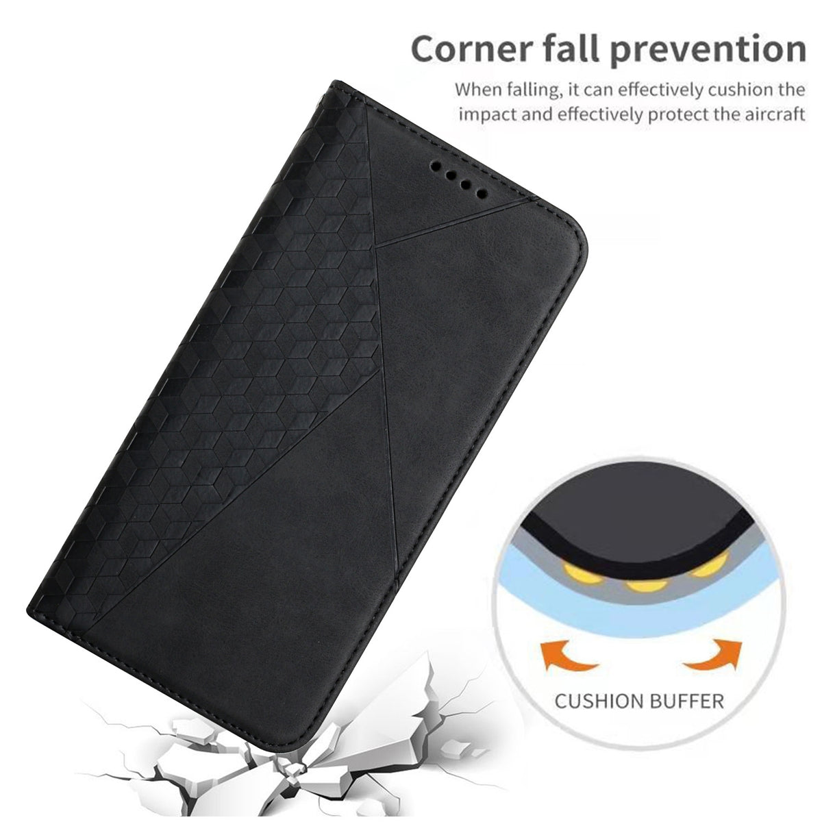 ELECTROPRIME For iPhone 15 Diamond Splicing Skin Feel Magnetic Leather Phone Case(Black)