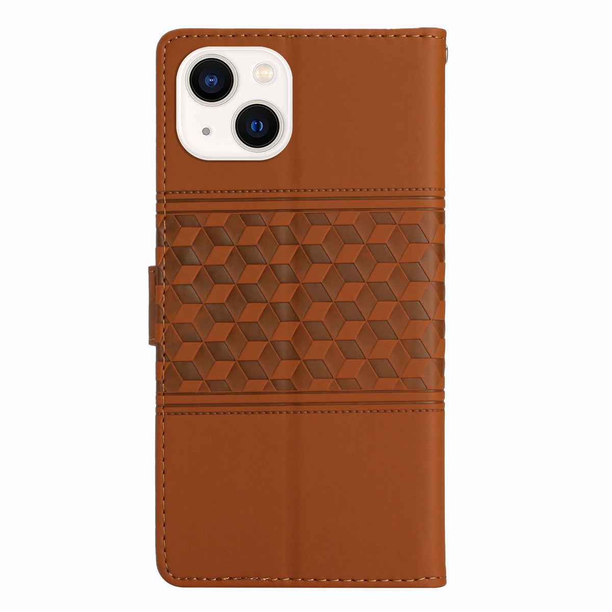 ELECTROPRIME For iPhone 15 Plus Diamond Embossed Skin Feel Leather Phone Case(Brown)