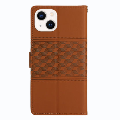 ELECTROPRIME For iPhone 15 Diamond Embossed Skin Feel Leather Phone Case(Brown)