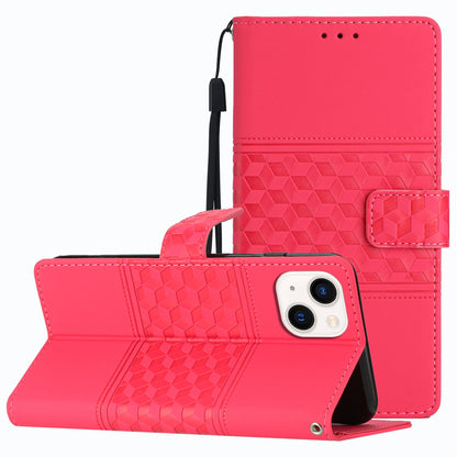 ELECTROPRIME For iPhone 15 Diamond Embossed Skin Feel Leather Phone Case(Red)