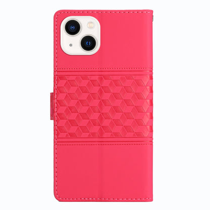 ELECTROPRIME For iPhone 15 Diamond Embossed Skin Feel Leather Phone Case(Red)