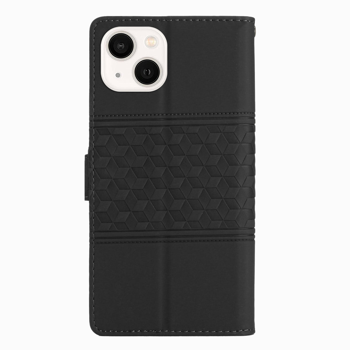 ELECTROPRIME For iPhone 15 Diamond Embossed Skin Feel Leather Phone Case(Black)