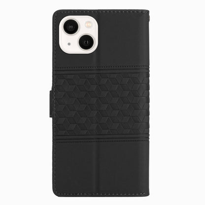 ELECTROPRIME For iPhone 15 Diamond Embossed Skin Feel Leather Phone Case(Black)