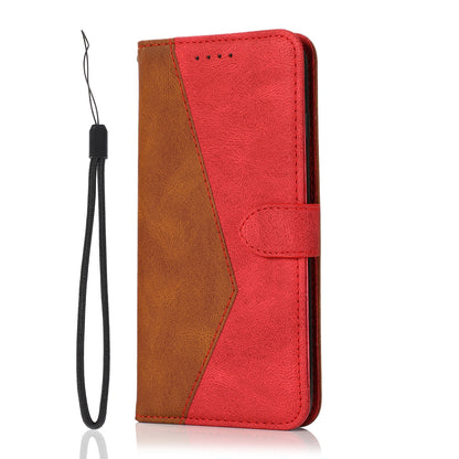 ELECTROPRIME For iPhone 15 Plus Dual-color Stitching Leather Phone Case(Brown Red)