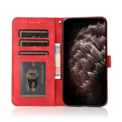 ELECTROPRIME For iPhone 15 Plus Dual-color Stitching Leather Phone Case(Brown Red)