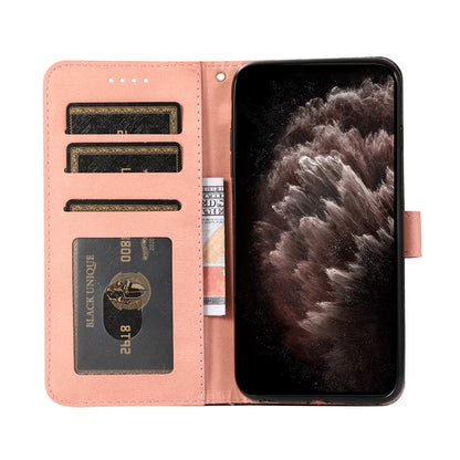 ELECTROPRIME For iPhone 15 Dual-color Stitching Leather Phone Case(Black Rose Gold)