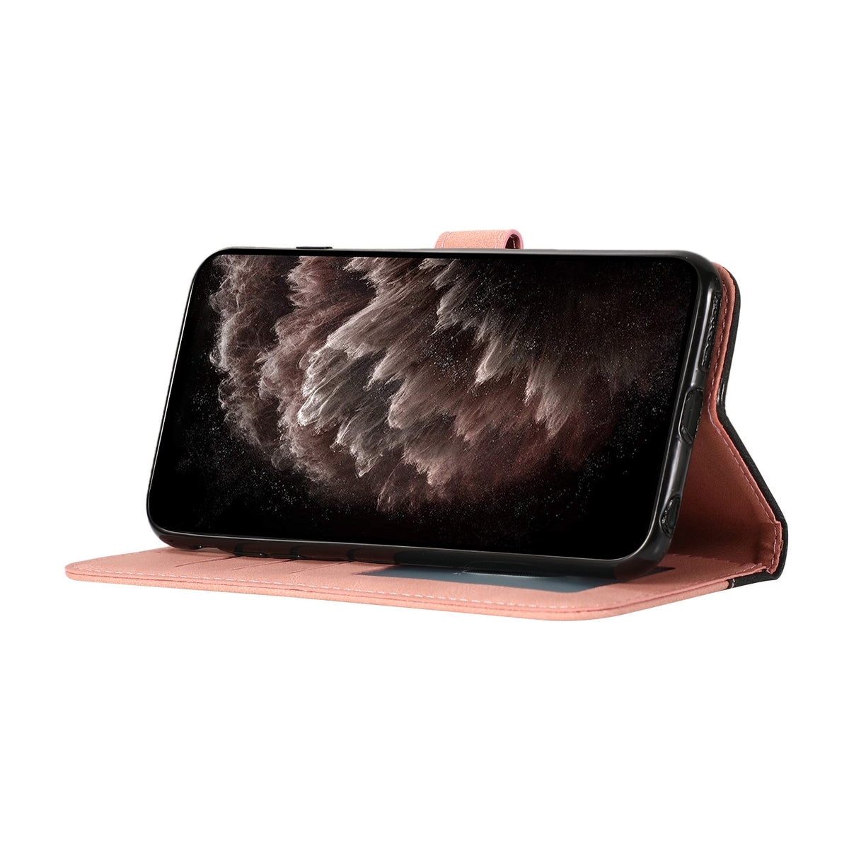ELECTROPRIME For iPhone 15 Dual-color Stitching Leather Phone Case(Black Rose Gold)