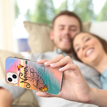 ELECTROPRIME For iPhone 15 Electroplating Pattern IMD TPU Shockproof Case(Dream Chasing Butterfly)