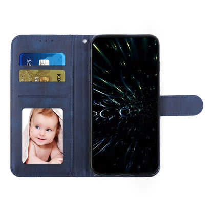 ELECTROPRIME For iPhone 15 Stitching Calf Texture Buckle Leather Phone Case(Blue)