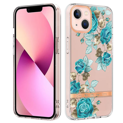 ELECTROPRIME For iPhone 15 Flowers and Plants Series IMD TPU Phone Case(Blue Rose)