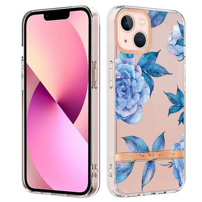 ELECTROPRIME For iPhone 15 Flowers and Plants Series IMD TPU Phone Case(Orchid Peony)