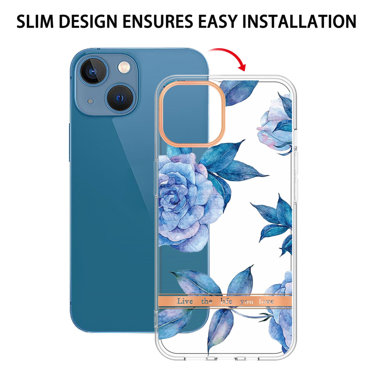 ELECTROPRIME For iPhone 15 Flowers and Plants Series IMD TPU Phone Case(Orchid Peony)