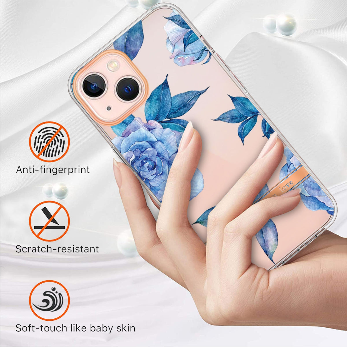 ELECTROPRIME For iPhone 15 Flowers and Plants Series IMD TPU Phone Case(Orchid Peony)