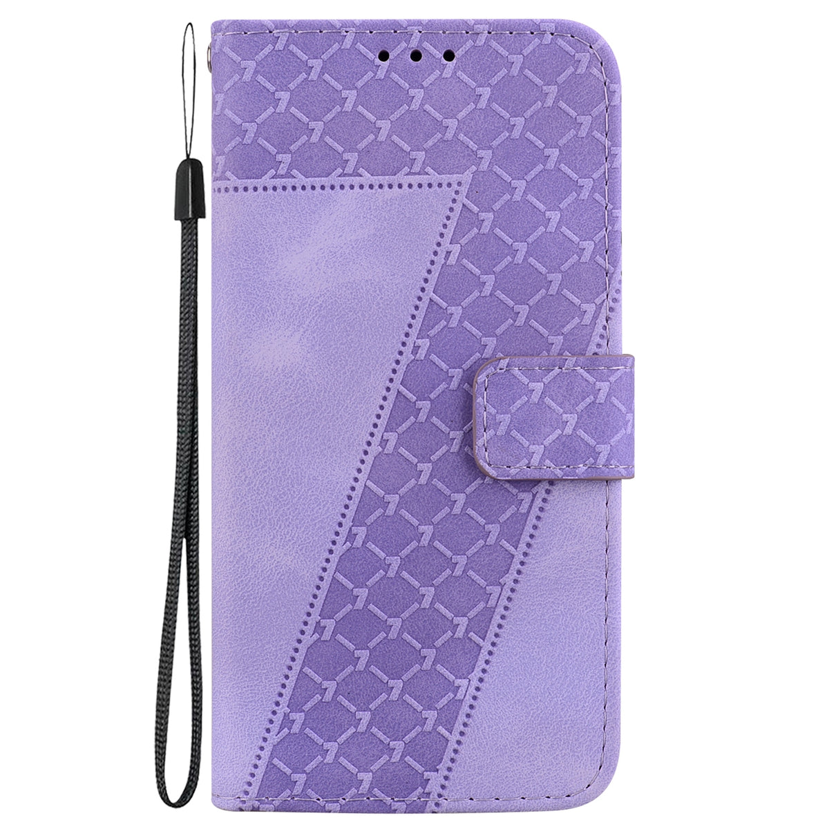 ELECTROPRIME For iPhone 15 Plus Seven-shaped Embossed Leather Phone Case(Purple)
