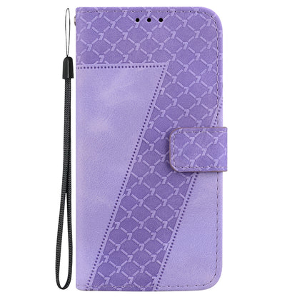 ELECTROPRIME For iPhone 15 Plus Seven-shaped Embossed Leather Phone Case(Purple)