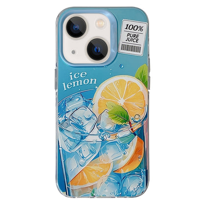 ELECTROPRIME For iPhone 15 Orange TPU Hybrid PC Phone Case(Blue)