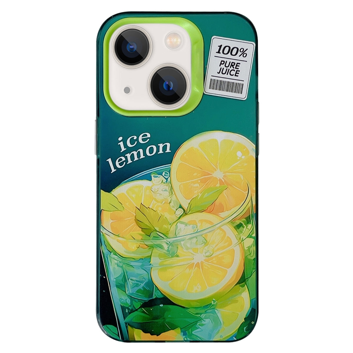 ELECTROPRIME For iPhone 15 Orange TPU Hybrid PC Phone Case(Green)