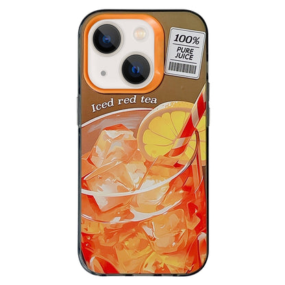 ELECTROPRIME For iPhone 15 Orange TPU Hybrid PC Phone Case(Brown)