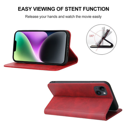 ELECTROPRIME For iPhone 15 Plus Magnetic Closure Leather Phone Case(Red)