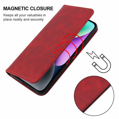 ELECTROPRIME For iPhone 15 Plus Magnetic Closure Leather Phone Case(Red)