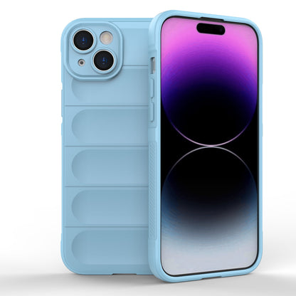ELECTROPRIME For iPhone 15 Plus Magic Shield TPU + Flannel Phone Case(Light Blue)