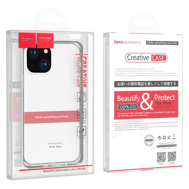 ELECTROPRIME For iPhone 15 Plus hoco Light Series Soft TPU Phone Case(Transparent)