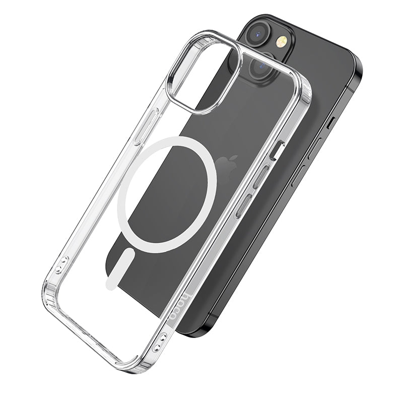 ELECTROPRIME For iPhone 15 Plus hoco MagSafe Magnetic Series Airbag Shockproof Phone Case(Transparent)