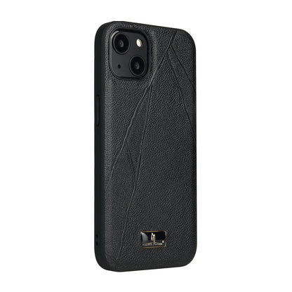 ELECTROPRIME For iPhone 15 Fierre Shann Leather Texture Phone Back Cover Case(Ox Tendon Black)