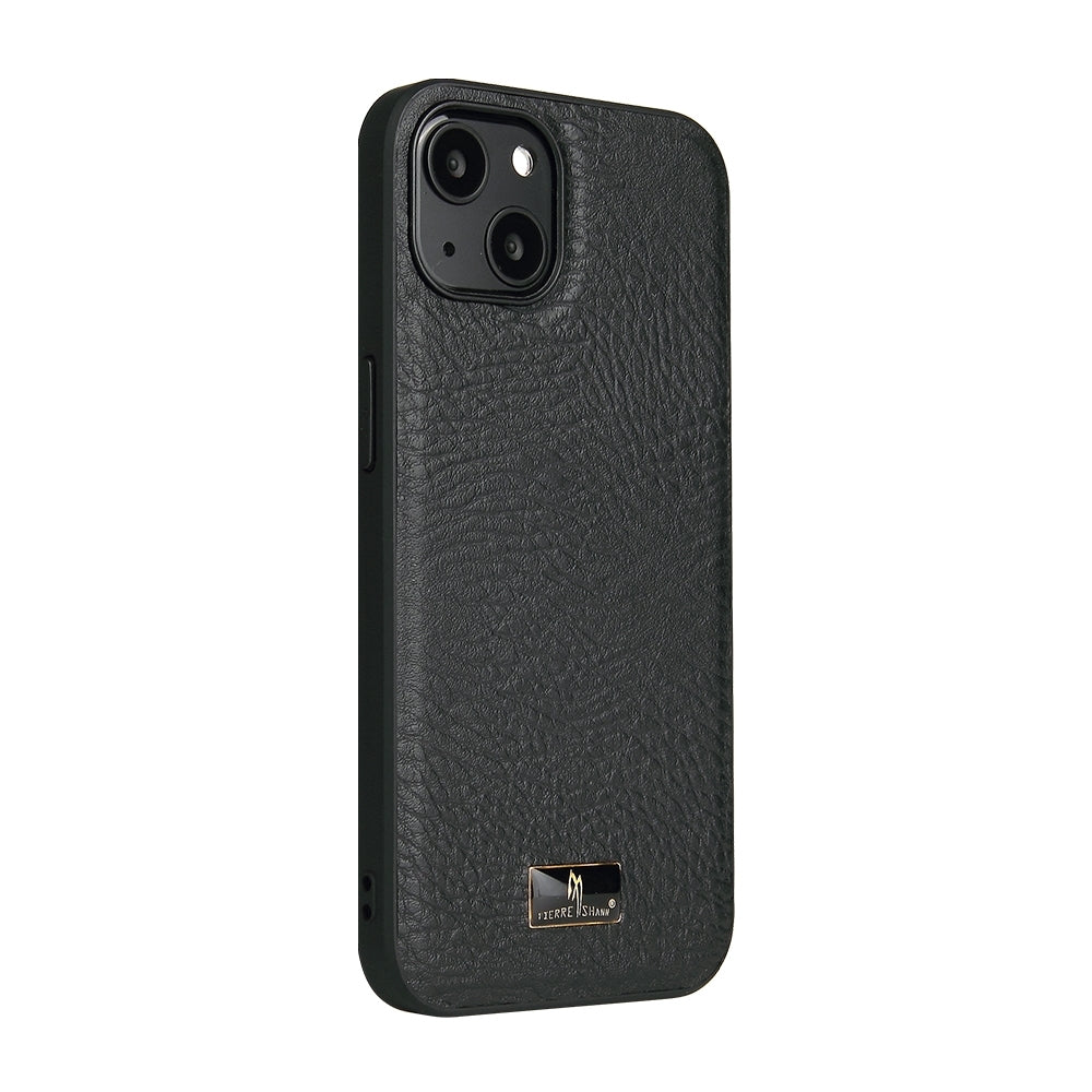 ELECTROPRIME For iPhone 15 Fierre Shann Leather Texture Phone Back Cover Case(Cowhide Black)