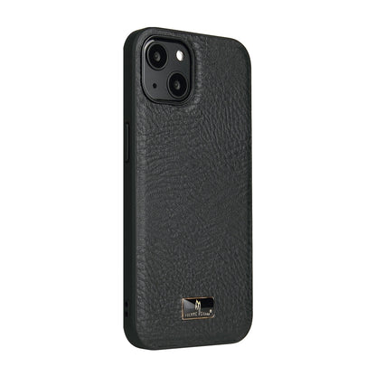 ELECTROPRIME For iPhone 15 Fierre Shann Leather Texture Phone Back Cover Case(Cowhide Black)