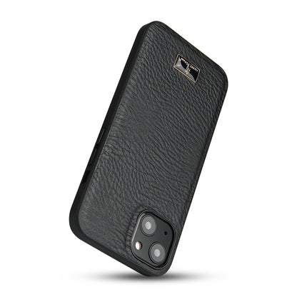 ELECTROPRIME For iPhone 15 Fierre Shann Leather Texture Phone Back Cover Case(Cowhide Black)