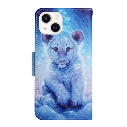 ELECTROPRIME For iPhone 15 Plus 3D Colored Drawing Flip Leather Phone Case(Leopard)