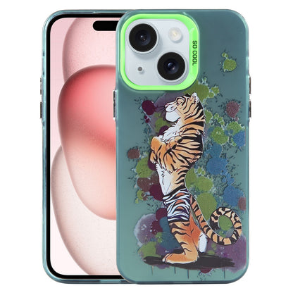 ELECTROPRIME For iPhone 15 Animal Pattern PC Phone Case(Tiger)