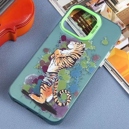 ELECTROPRIME For iPhone 15 Animal Pattern PC Phone Case(Tiger)