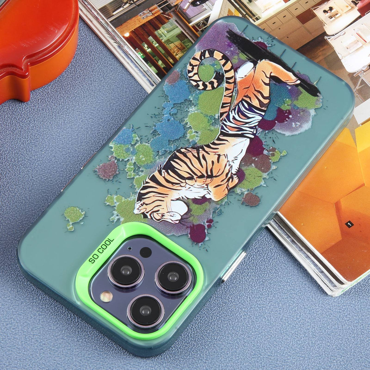 ELECTROPRIME For iPhone 15 Animal Pattern PC Phone Case(Tiger)
