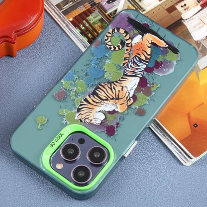 ELECTROPRIME For iPhone 15 Animal Pattern PC Phone Case(Tiger)